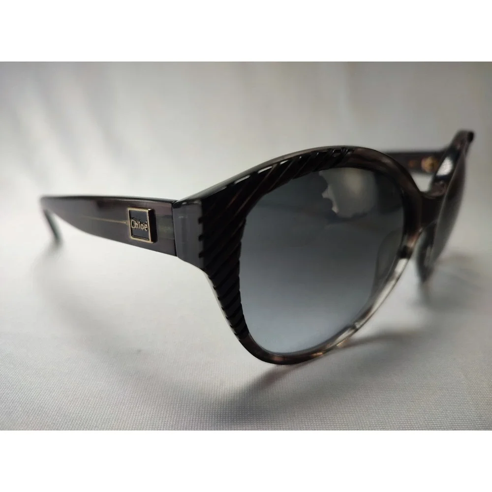 Chloe CL2247 C01 Women Oversized Cat Eye Sunglasses Brown Stripe 140mm